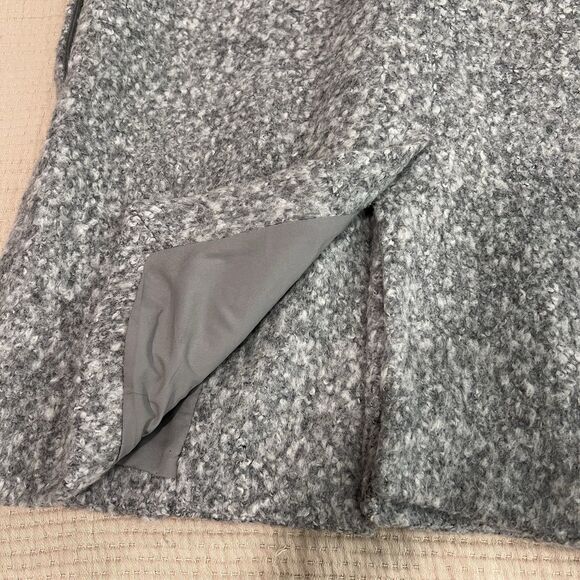 ZAC Posen Bouclé Wool Blend Coat Women Gray Size 10 Longline Textured Jacket - Picture 13 of 16
